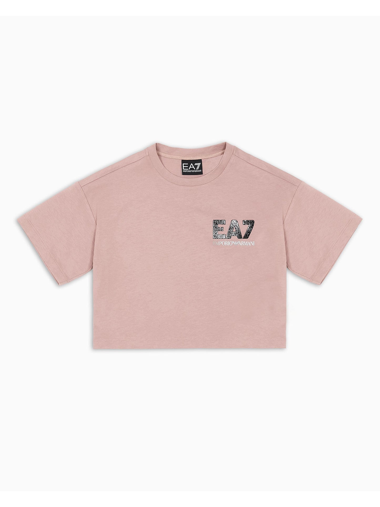 T-SHIRT LOGO IRIDESCENTE EA7 EMPORIO ARMANI BAMBINA ROSA