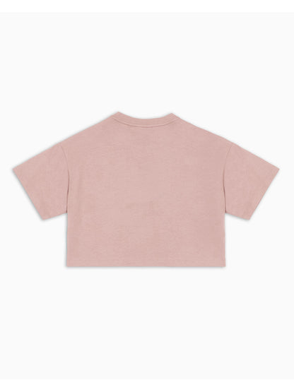 T-SHIRT LOGO IRIDESCENTE EA7 EMPORIO ARMANI BAMBINA ROSA