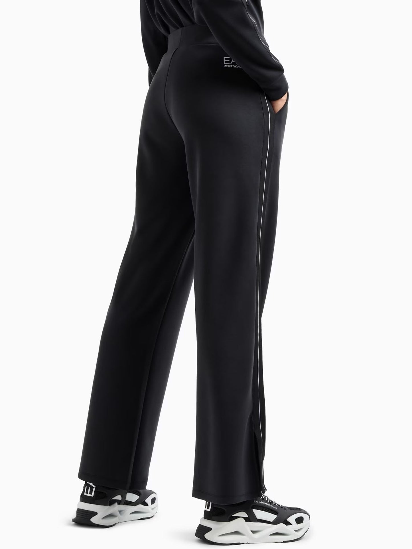PANTALONE AMPIO IN MODAL EA7 EMPORIO ARMANI DONNA NERO