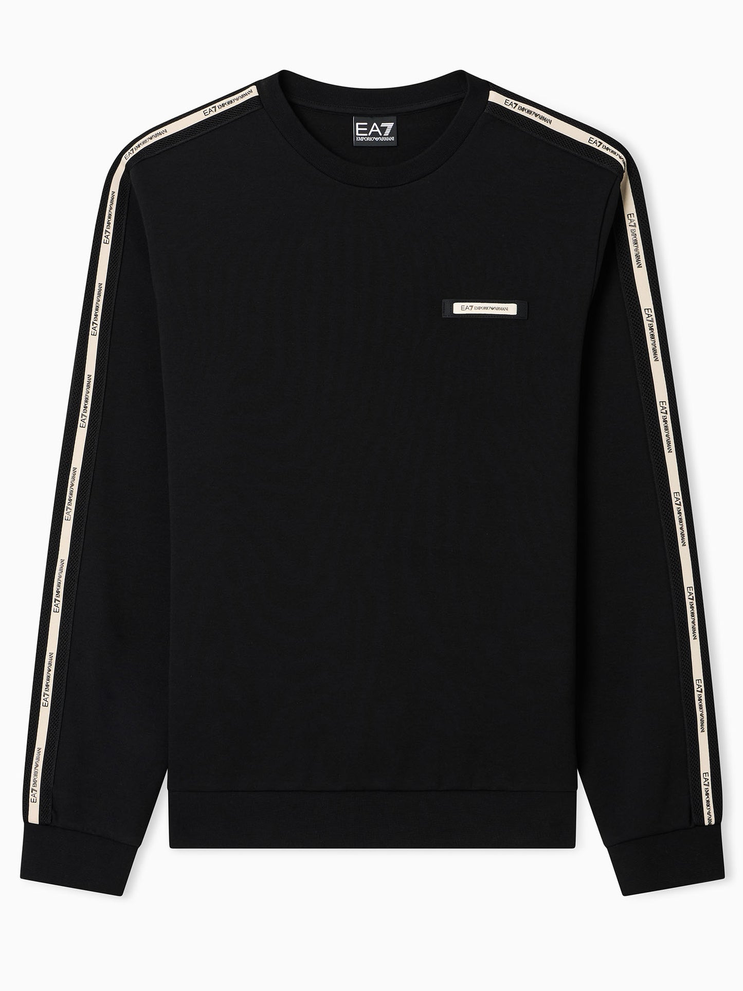 EA7 Emporio Armani felpa girocollo da Uomo in cotone nero
