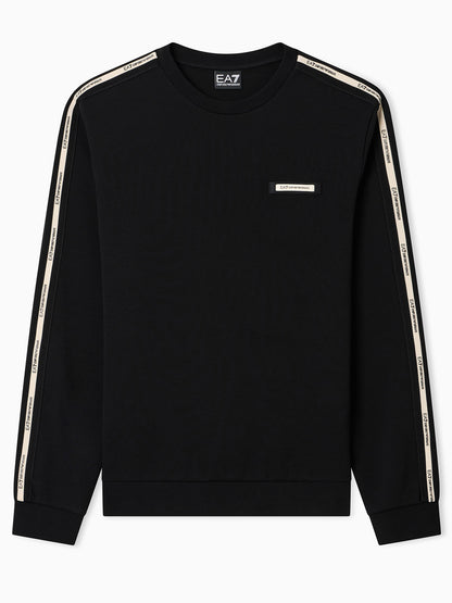 EA7 Emporio Armani felpa girocollo da Uomo in cotone nero