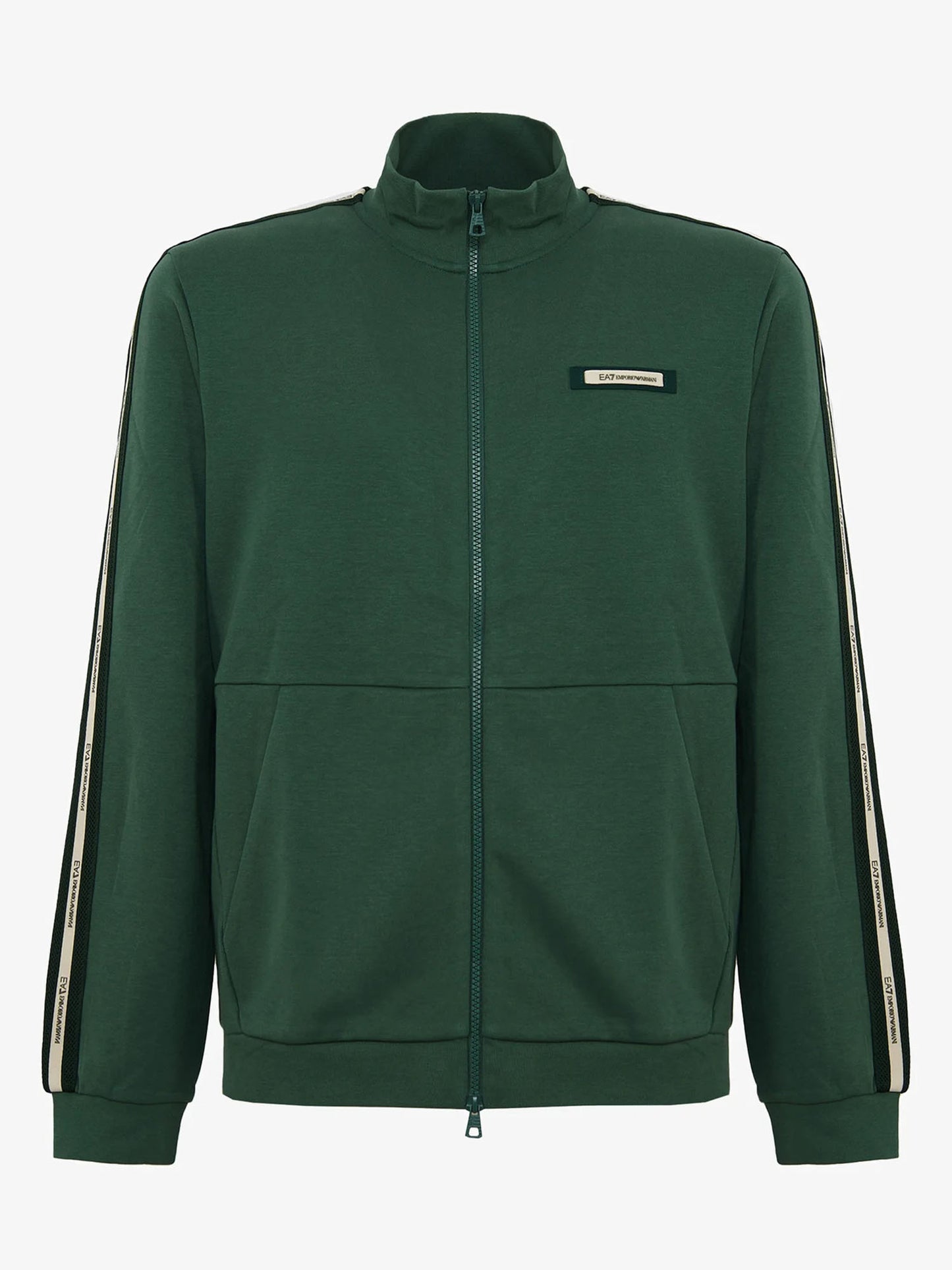 Felpa con zip verde da uomo EA7 Emporio Armani