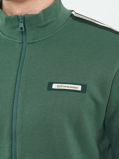 Felpa con zip verde da uomo EA7 Emporio Armani