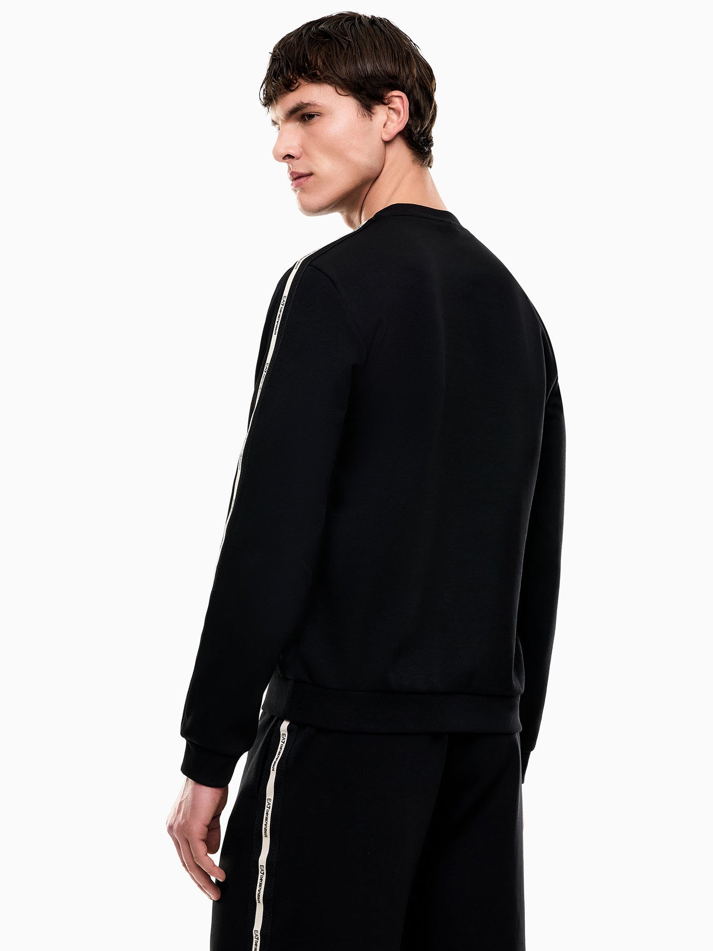 Felpa con zip EA7 Emporio Armani da uomo in nero