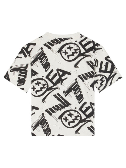 T-SHIRT OVER EA7 EMPORIO ARMANI BAMBINO BIANCO-NERO