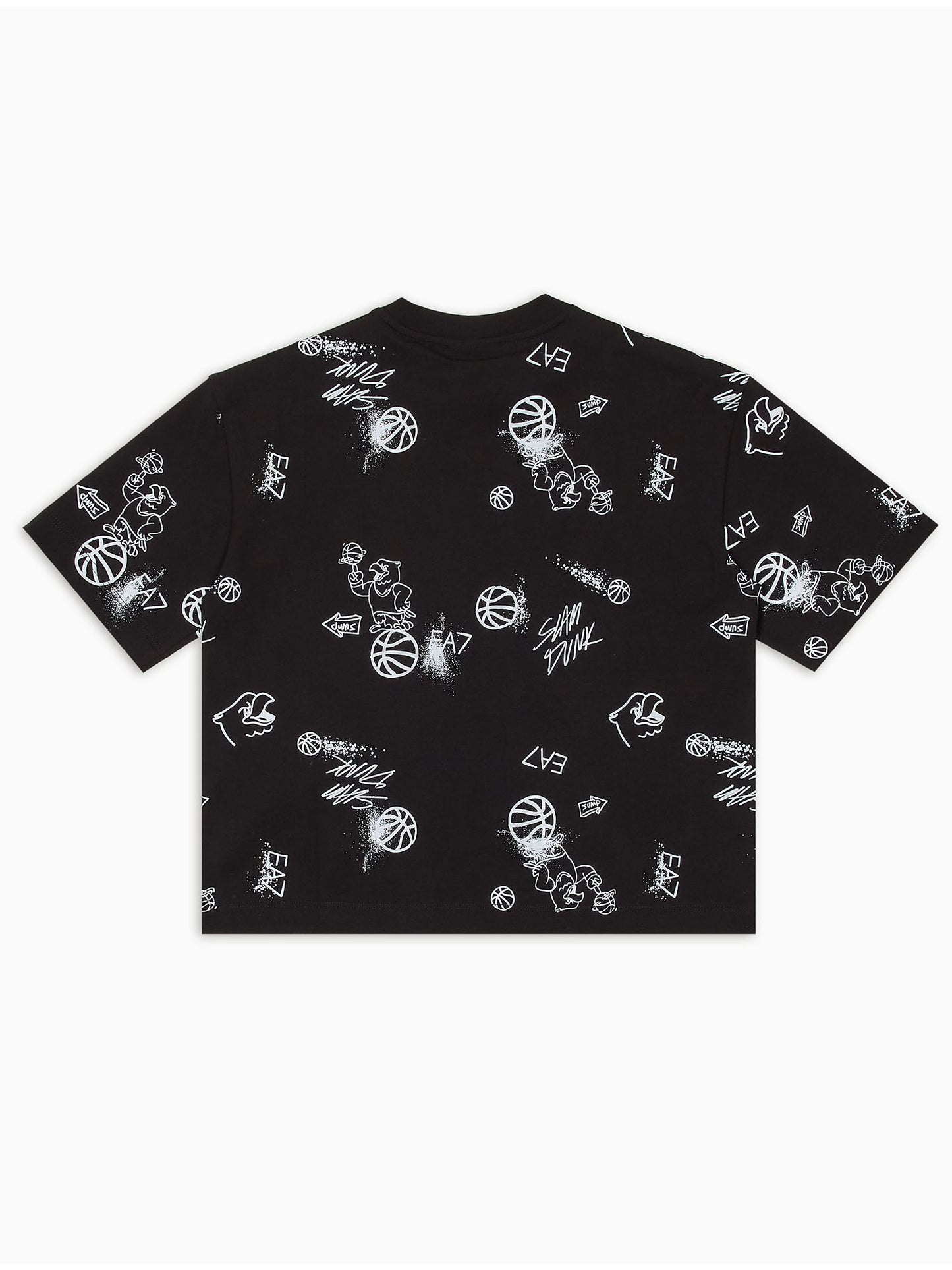 T-SHIRT OVER EA7 EMPORIO ARMANI BAMBINO NERO-BIANCO