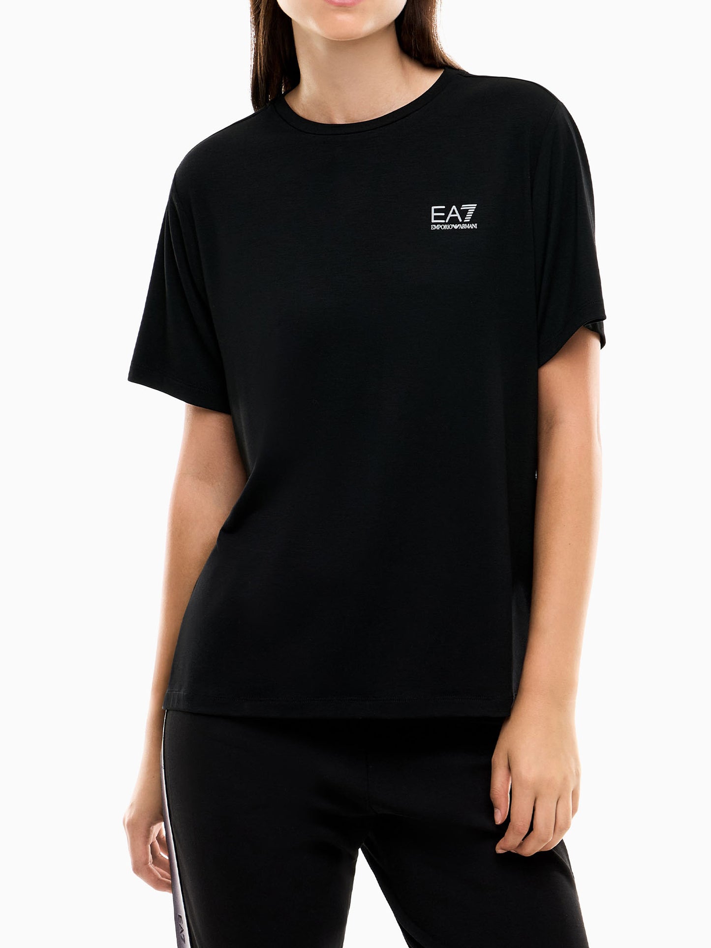Ea7 Emporio Armani Natural Ventus7, t-shirt maniche corte da donna nera