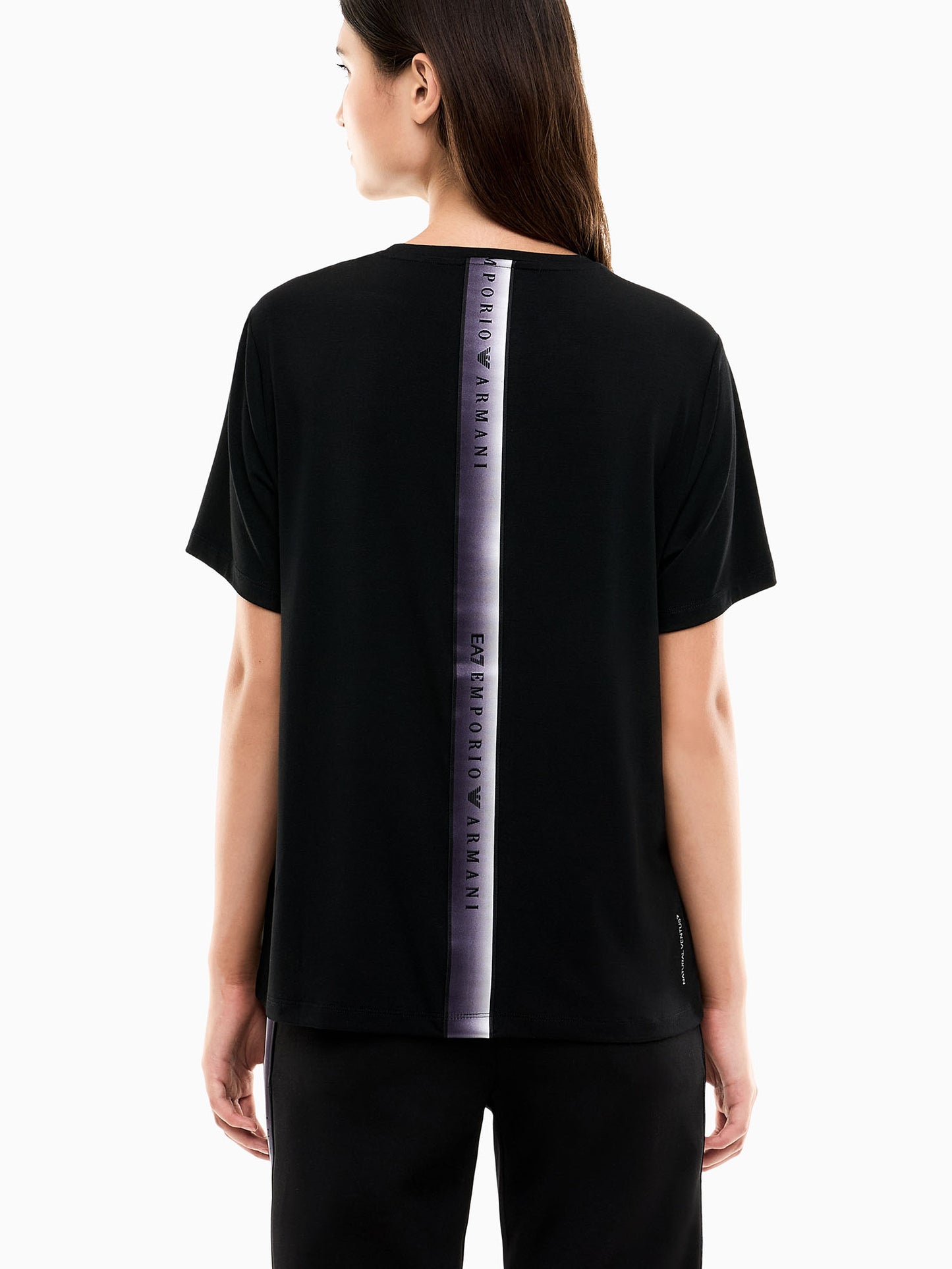 Ea7 Emporio Armani Natural Ventus7, t-shirt maniche corte da donna nera