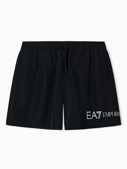 Costume boxer da uomo nero con logo EA7 Emporio Armani