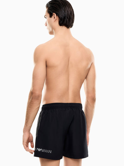 Costume boxer da uomo nero con logo EA7 Emporio Armani