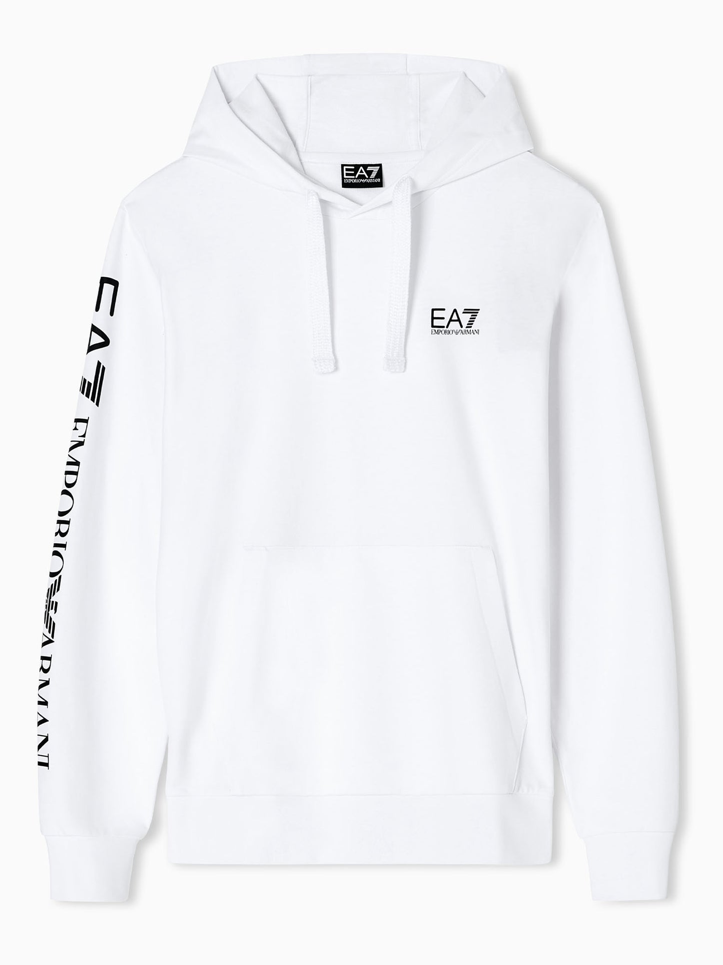 Felpa con cappuccio EA7 Emporio Armani da uomo bianca