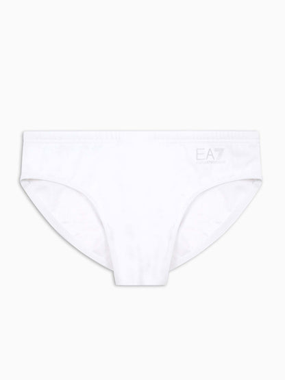 Slip da uomo bianco EA7 Emporio Armani per mare e piscina