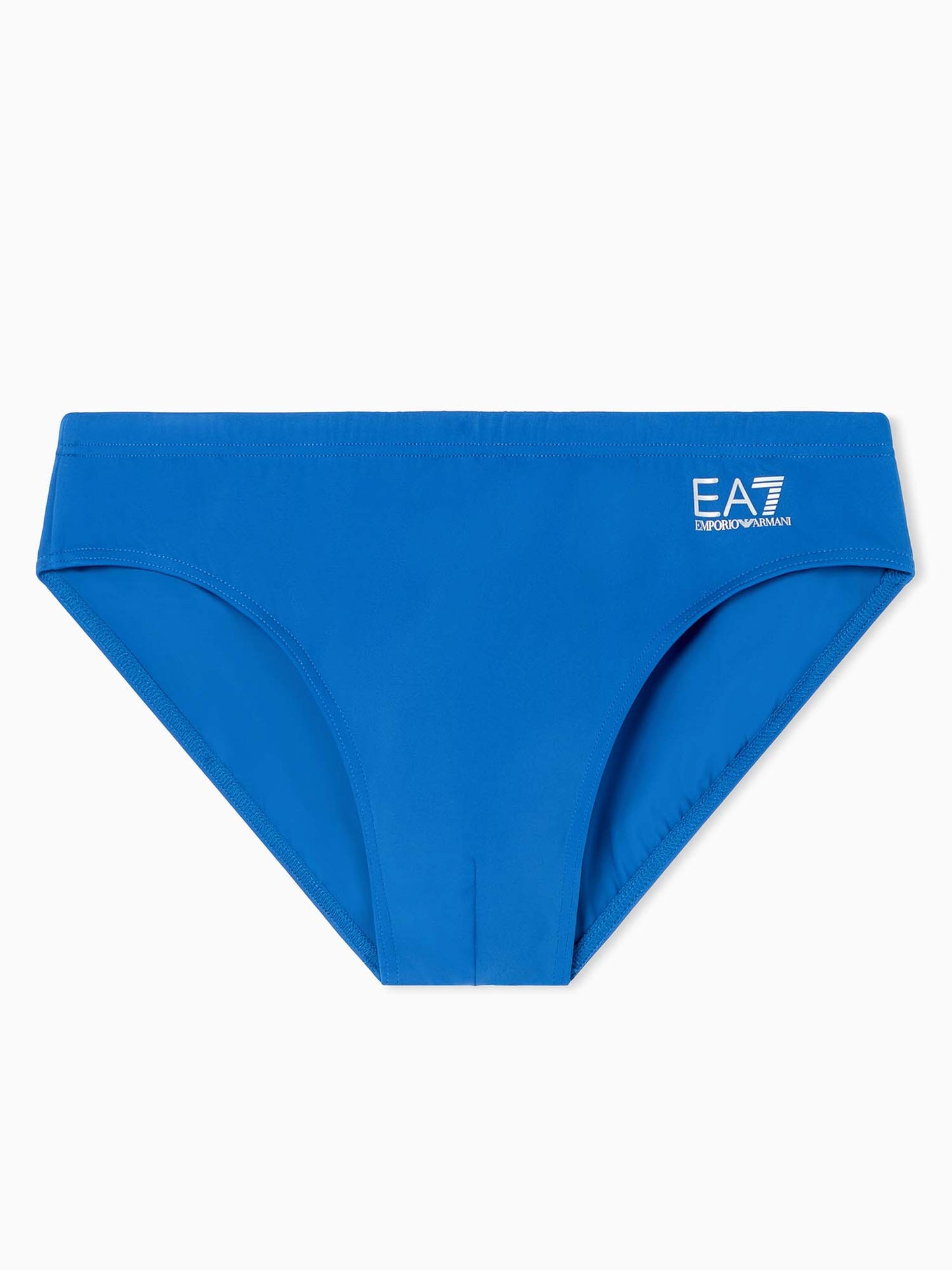 Slip da bagno uomo EA7 Emporio Armani blu con logo a contrasto
