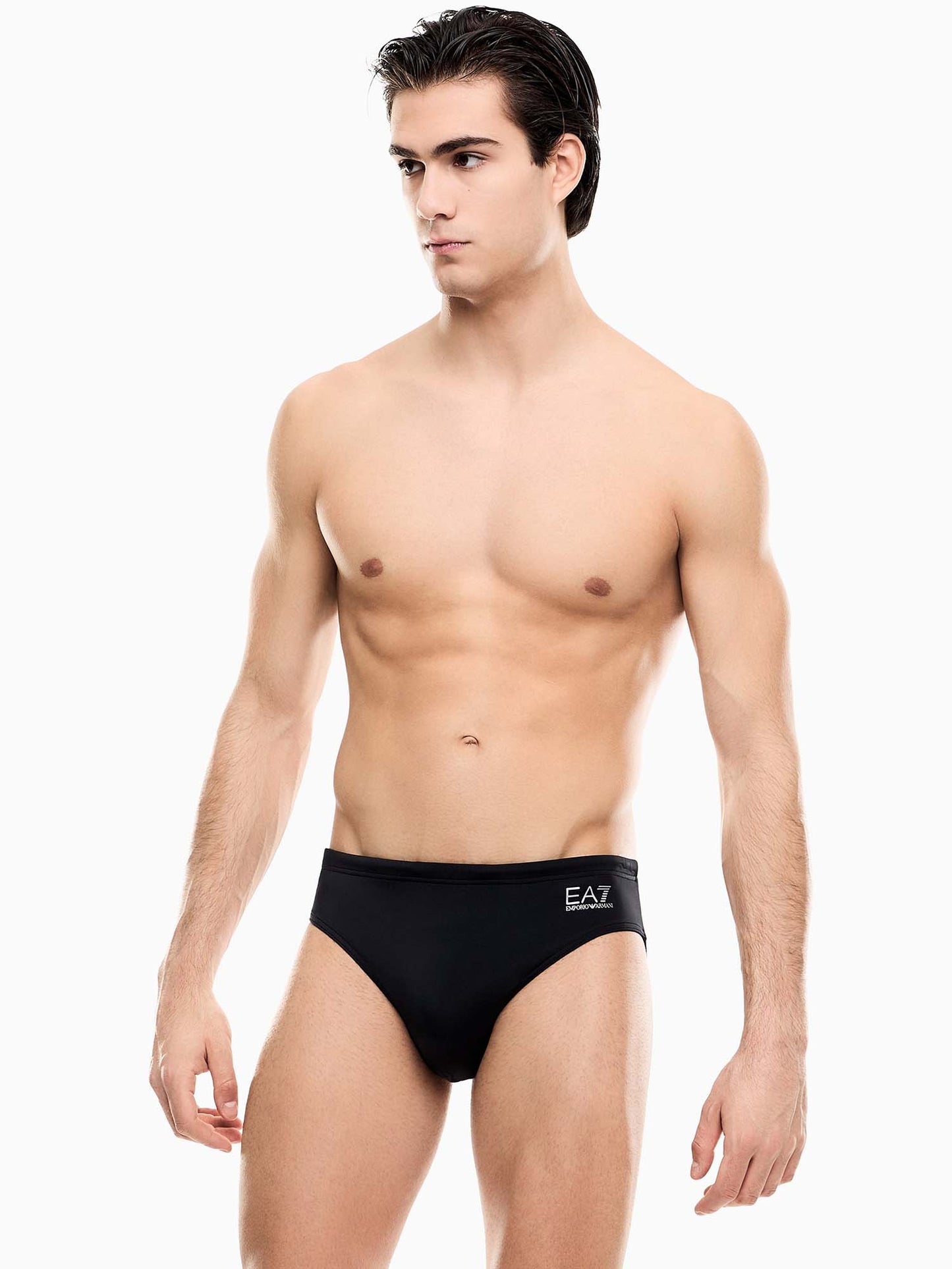 Slip da uomo EA7 Emporio Armani nero, costume tecnico e confortevole