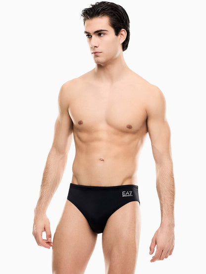 Slip da uomo EA7 Emporio Armani nero, costume tecnico e confortevole