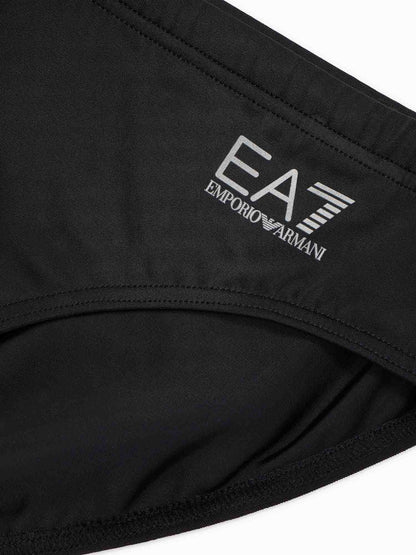 Slip da uomo EA7 Emporio Armani nero, costume tecnico e confortevole