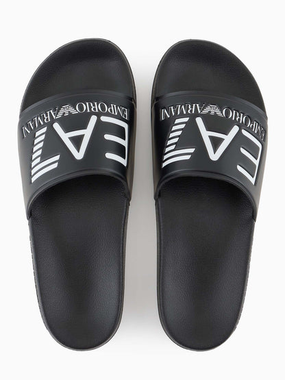 Ciabatte uomo Ea7 Emporio Armani multicolor con logo oversize