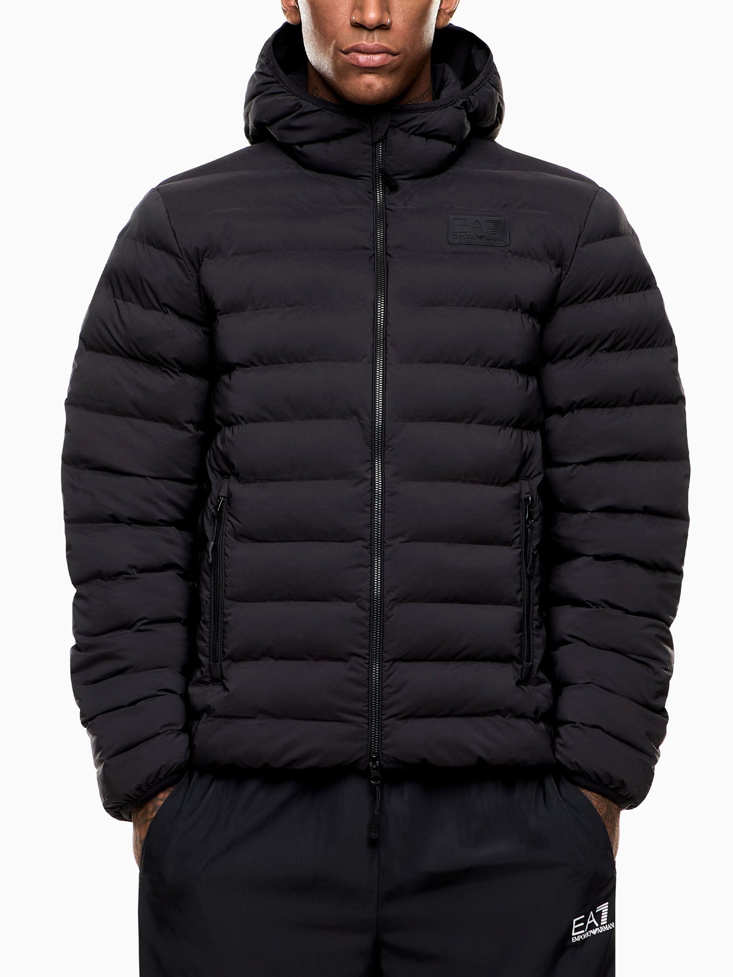 Ea7 Emporio Armani Eco Down Jkt, giubbotto da uomo nero