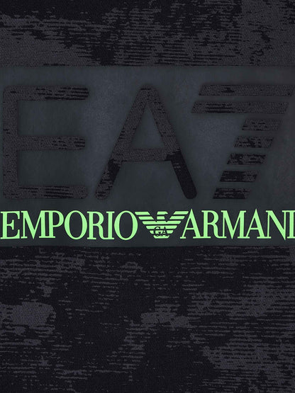 FELPA CON CAPPUCCIO GRAPHIC SERIES EA7 EMPORIO ARMANI DA BAMBINO NERO