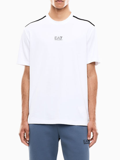 Ea7 Emporio Armani Natural Ventus7, t-shirt maniche corte da uomo bianca