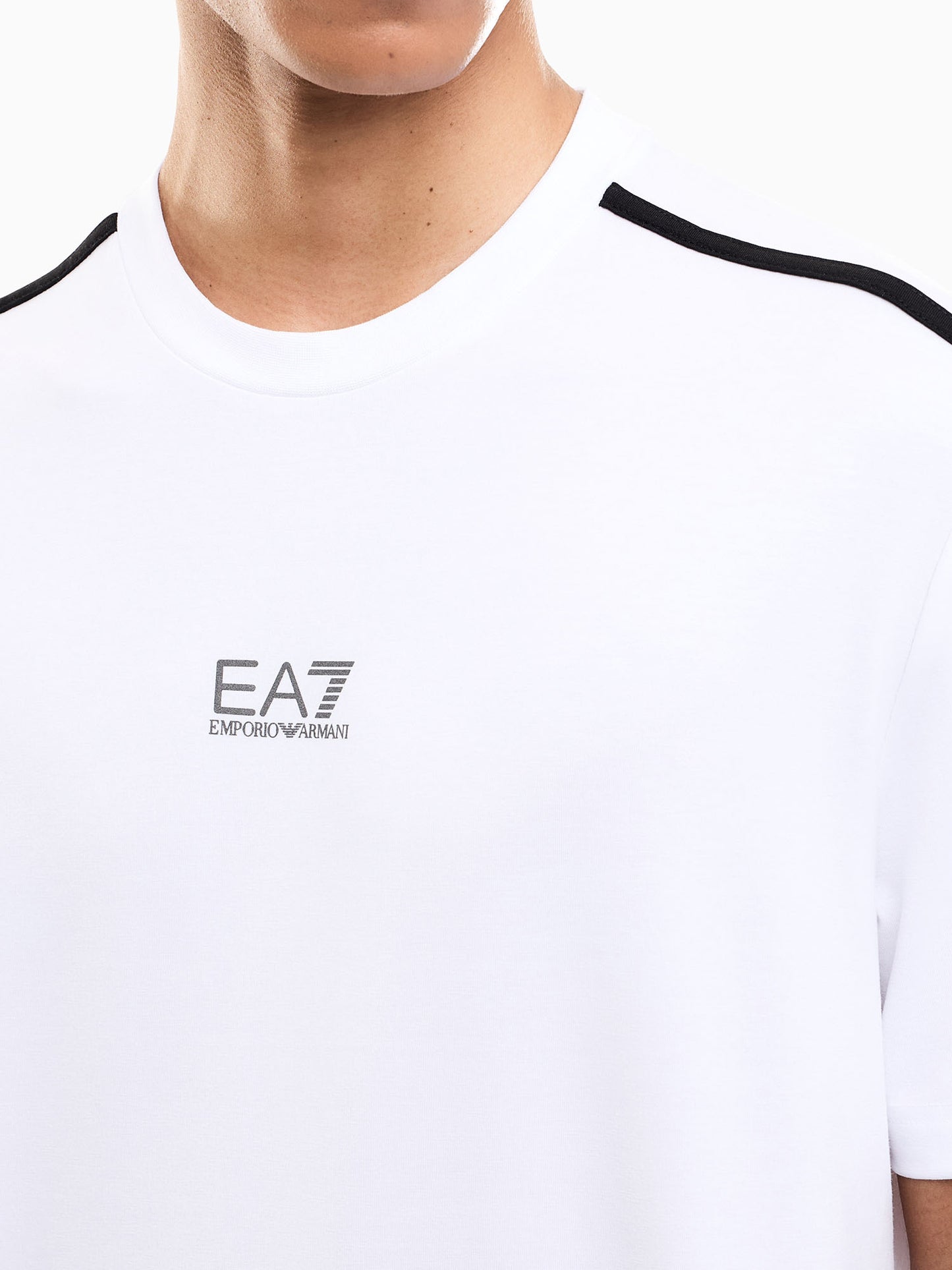 Ea7 Emporio Armani Natural Ventus7, t-shirt maniche corte da uomo bianca