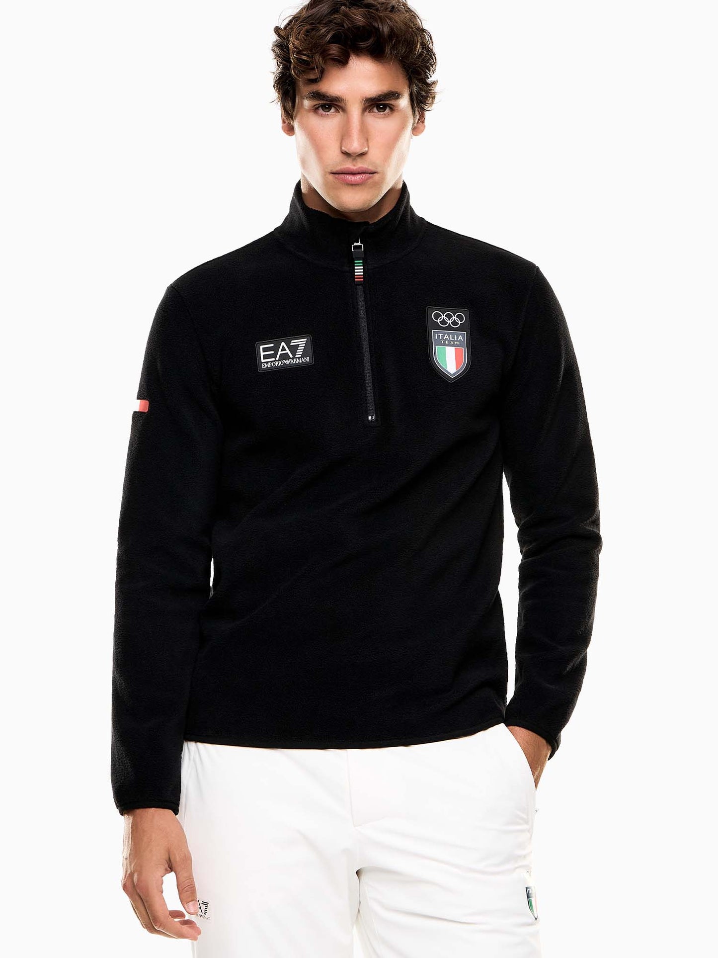 PILE TECNICO ITALIA TEAM OLIMPIC EA7 EMPORIO ARMANI 7 DA UOMO NERO