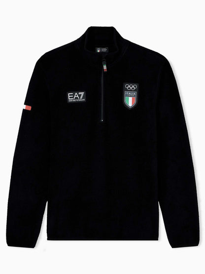 PILE TECNICO ITALIA TEAM OLIMPIC EA7 EMPORIO ARMANI 7 DA UOMO NERO