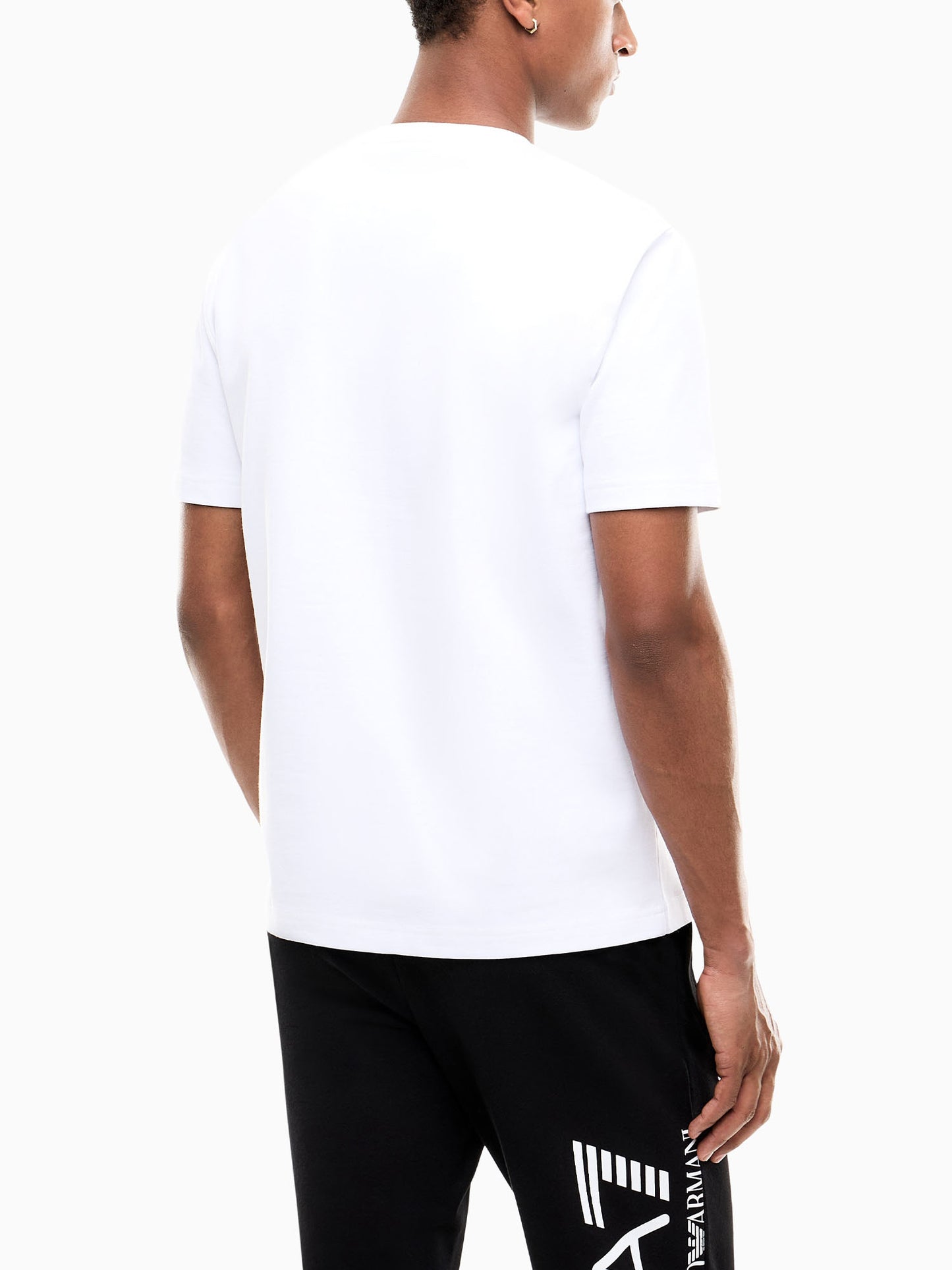 Ea7 Emporio Armani Train Logo Serie, t-shirt maniche corte da uomo bianca