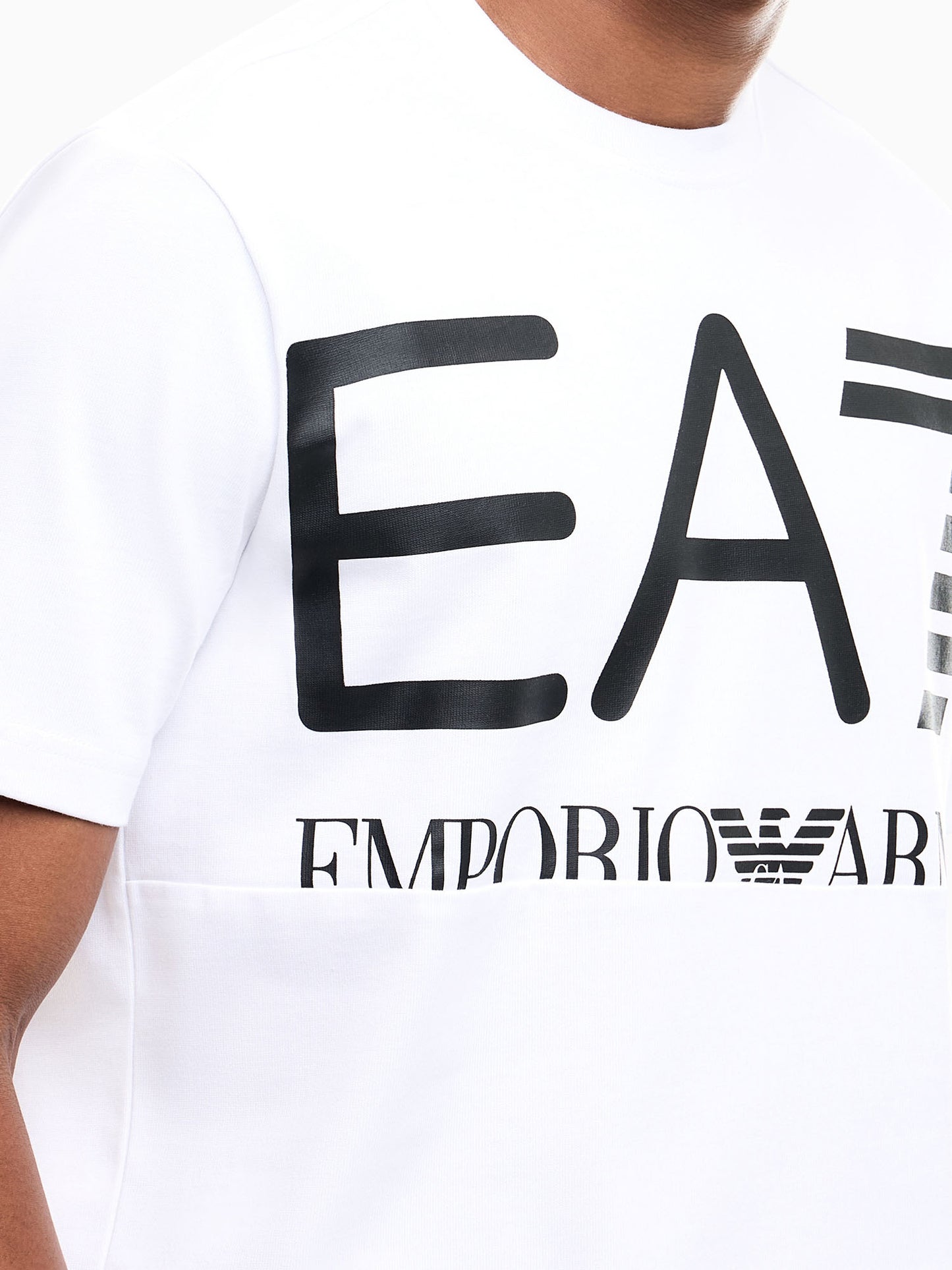 Ea7 Emporio Armani Train Logo Serie, t-shirt maniche corte da uomo bianca