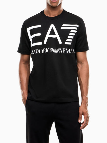 Ea7 Emporio Armani Train Logo Serie, t-shirt maniche corte da uomo nero
