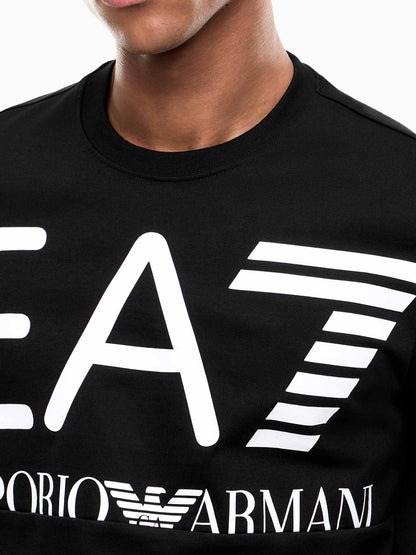 Ea7 Emporio Armani Train Logo Serie, t-shirt maniche corte da uomo nero