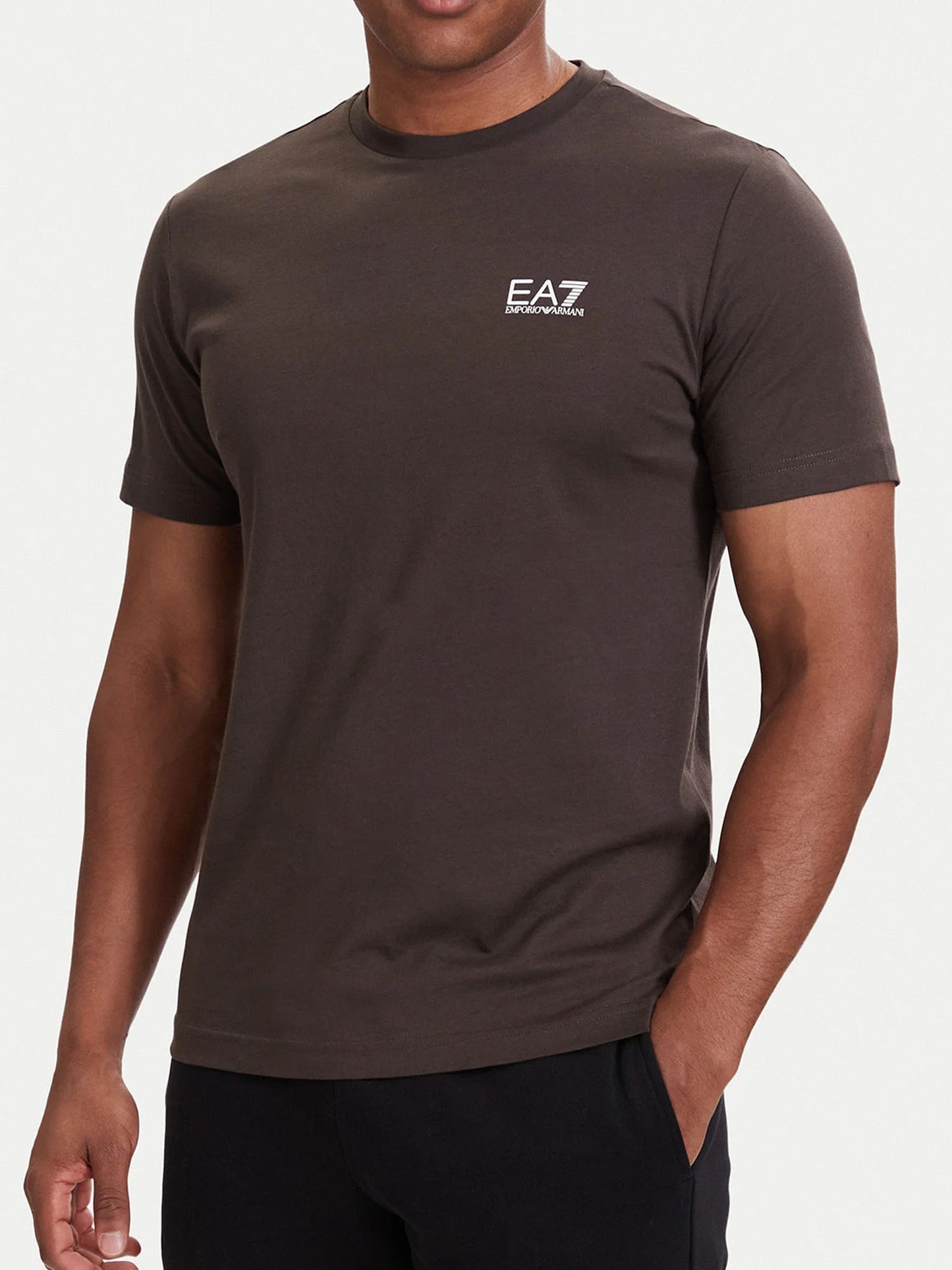 Ea7 Emporio Armani Train Core Fl, t-shirt maniche corte da uomo marrone
