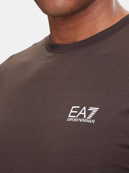 Ea7 Emporio Armani Train Core Fl, t-shirt maniche corte da uomo marrone