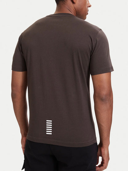 Ea7 Emporio Armani Train Core Fl, t-shirt maniche corte da uomo marrone