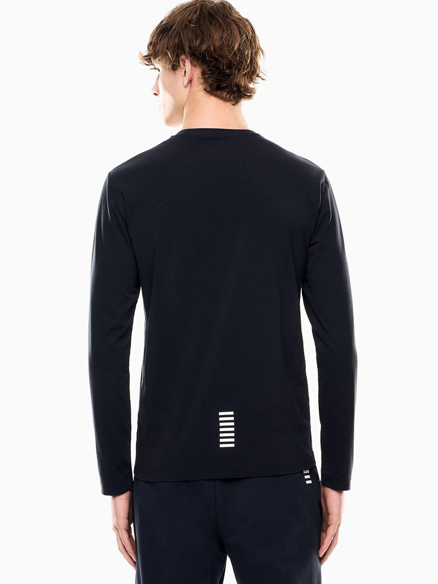 T-shirt EA7 Emporio Armani da uomo blu in cotone a maniche corte
