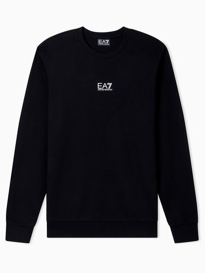 Felpa girocollo EA7 Emporio Armani da Uomo in nero