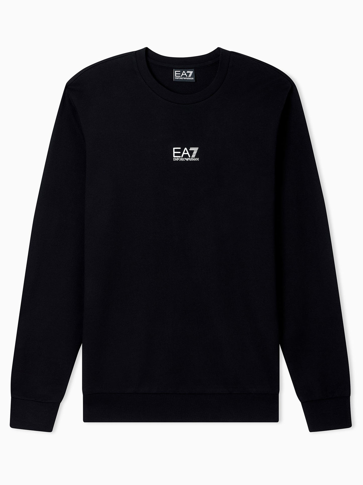 Felpa girocollo EA7 Emporio Armani da uomo in nero