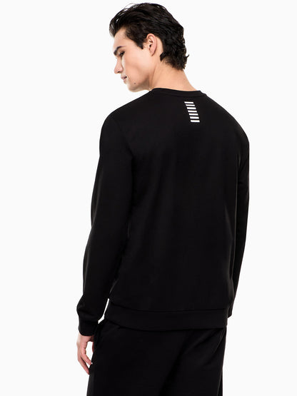 Felpa girocollo EA7 Emporio Armani da Uomo in nero