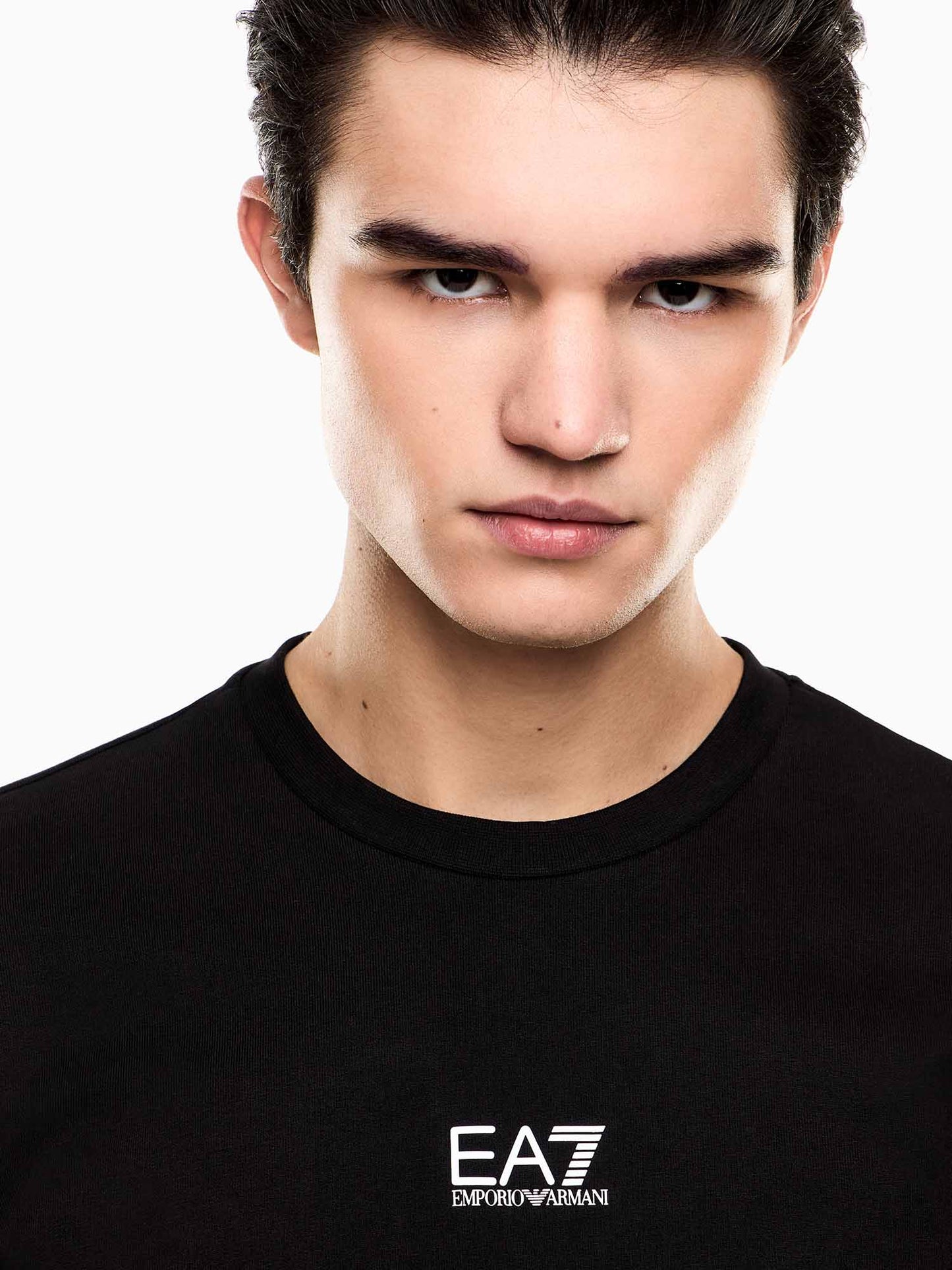 Felpa girocollo EA7 Emporio Armani da Uomo in nero
