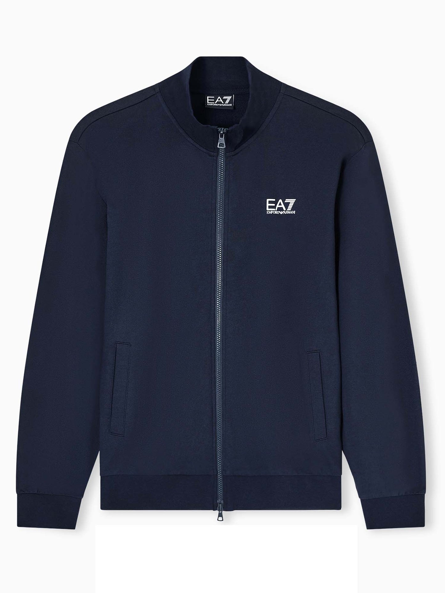 Felpa con zip Ea7 Emporio Armani uomo blu