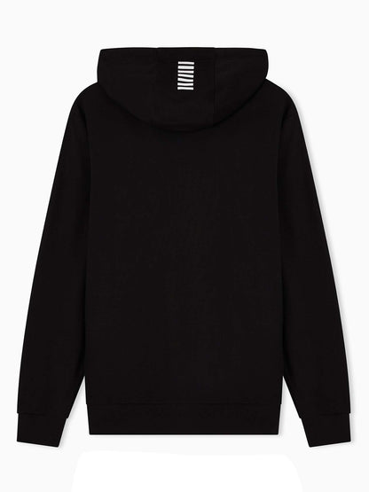 Felpa con zip e cappuccio EA7 Emporio Armani da uomo in nero