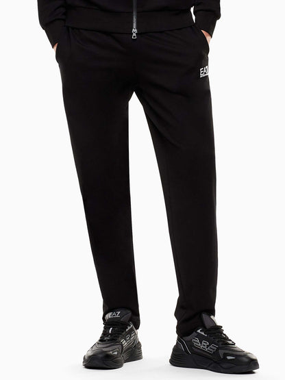 Pantaloni da uomo EA7 Emporio Armani in morbido jersey cotone nero