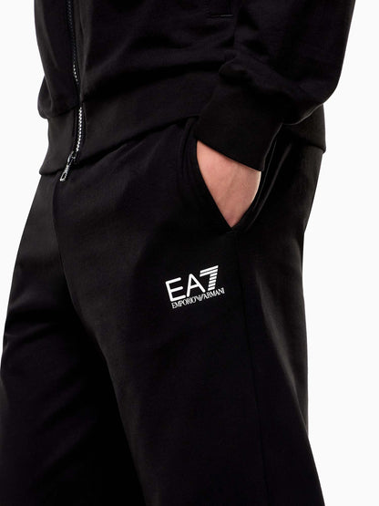 Pantaloni da uomo EA7 Emporio Armani in morbido jersey cotone nero