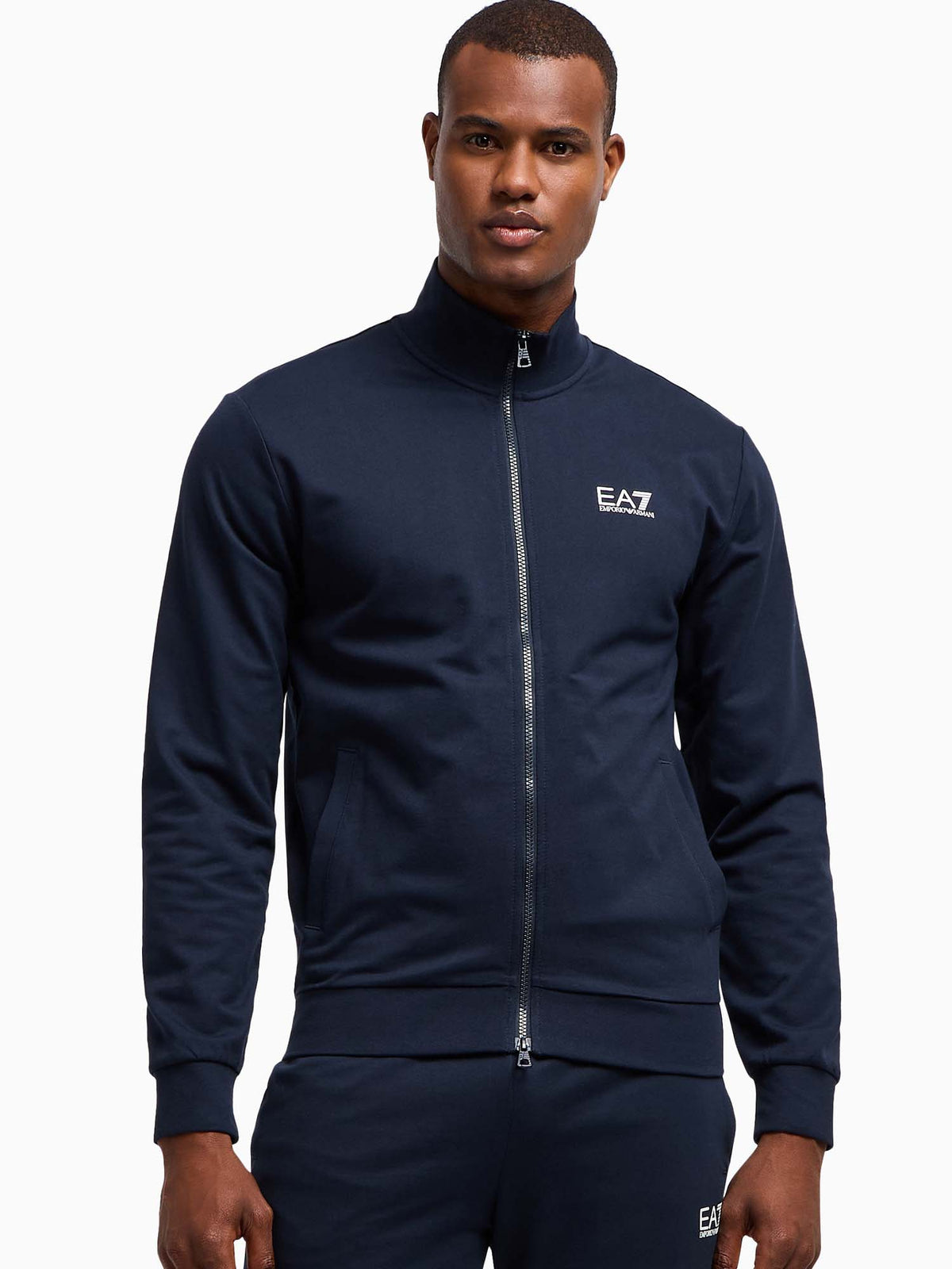 EA7 felpa zip da uomo blu