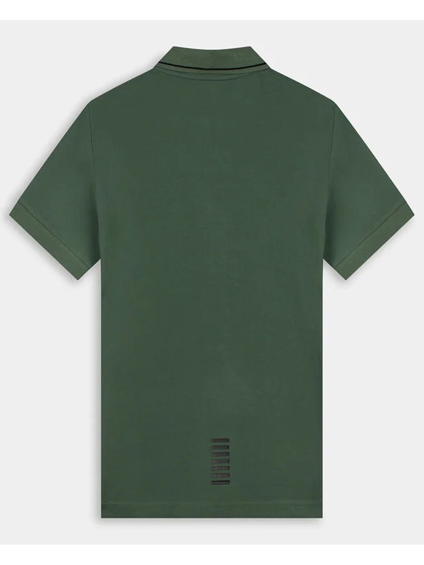 Polo verde da uomo Ea7 Emporio Armani in piqué di cotone stretch