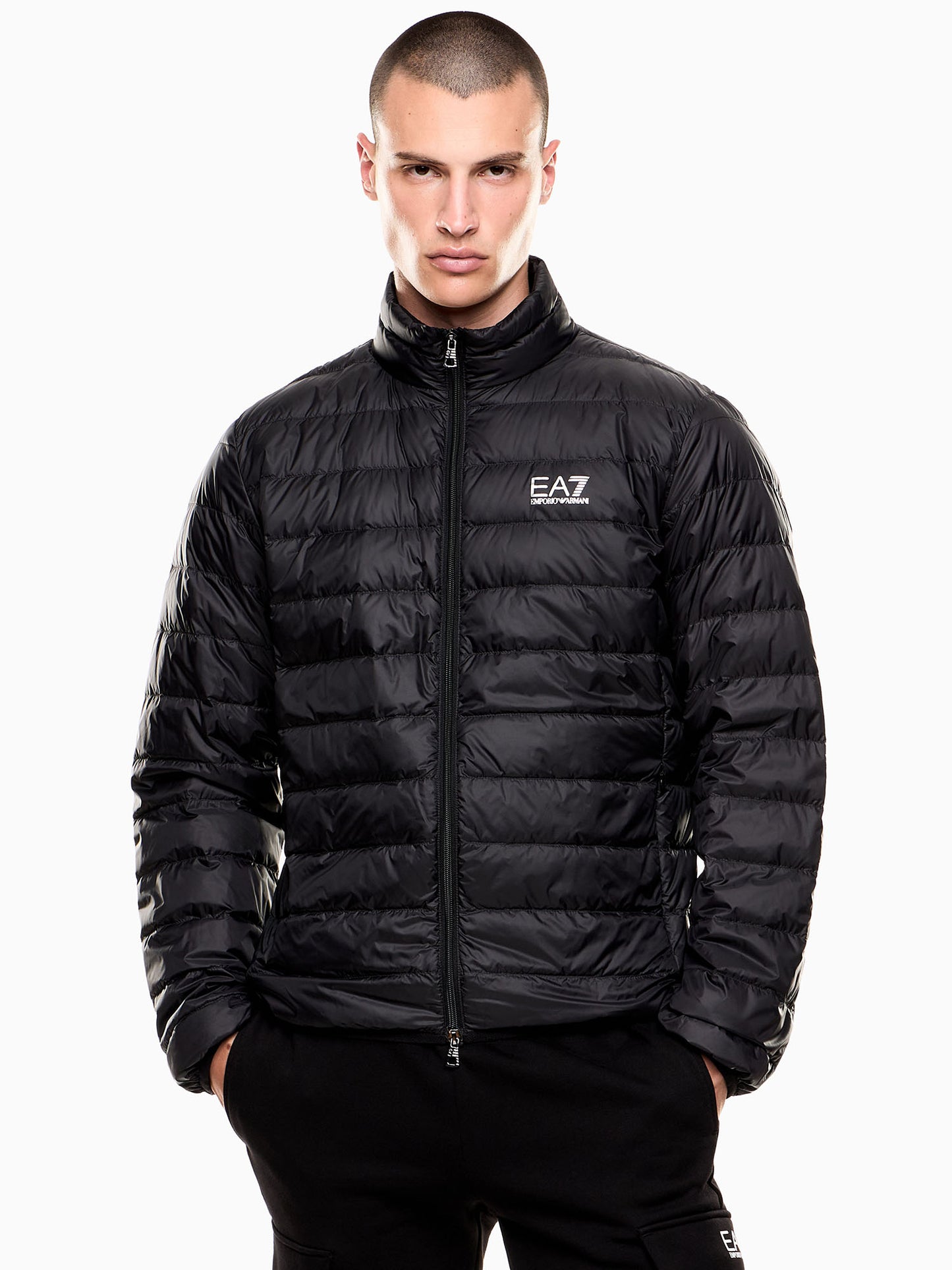 Giubbotto leggero imbottito EA7 Emporio Armani da uomo nero