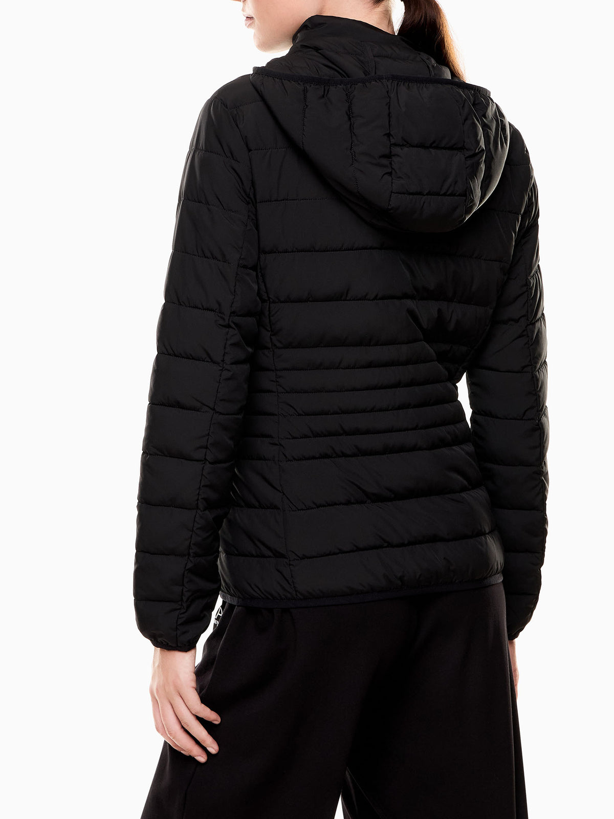 Ea7 Emporio Armani Core Lady padded hooded jacket, giubbino da donna nero