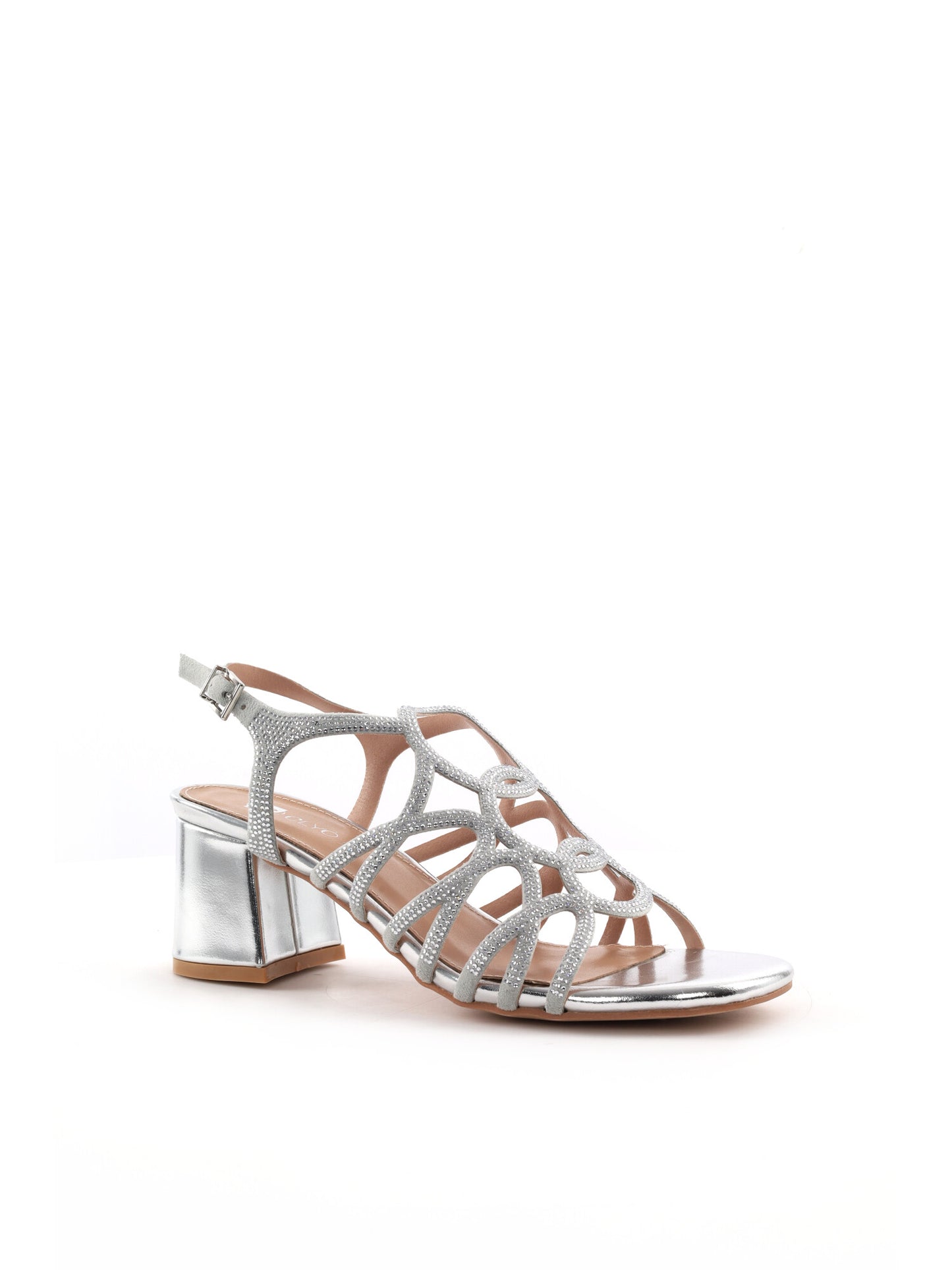 Sandalo elegante da donna Clyo' in raffinato argento