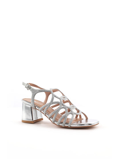 Sandalo elegante da donna Clyo' in raffinato argento