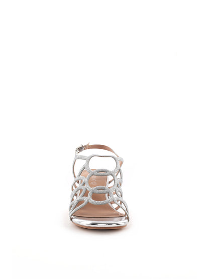 Sandalo elegante da donna Clyo' in raffinato argento